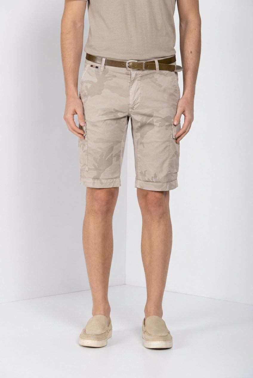 Chile bermuda cargo homme en twill imprimé camouflage slim fit ①