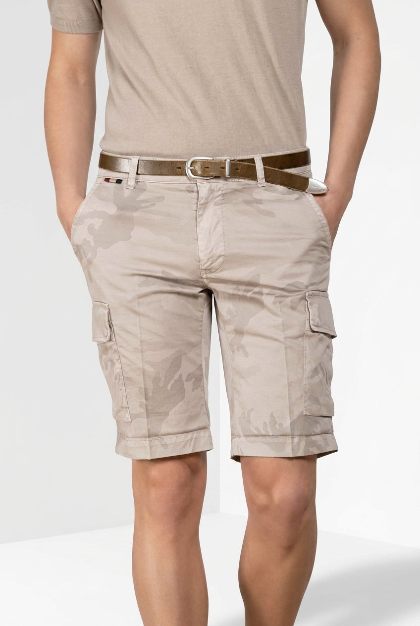 Chile bermuda cargo homme en twill imprimé camouflage slim fit ①