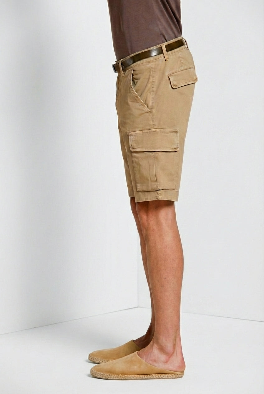 Chile bermuda cargo homme en satin stretch slim fit ①
