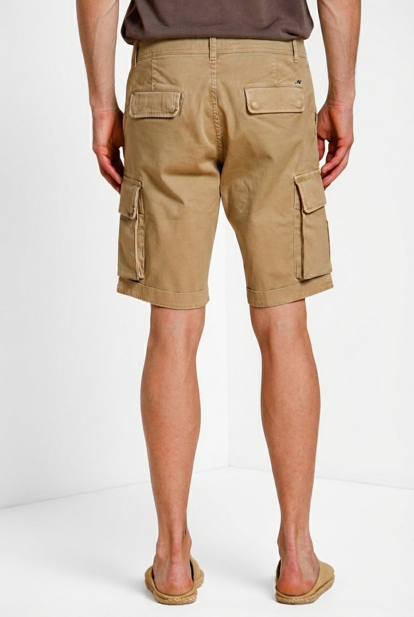Chile bermuda cargo homme en satin stretch slim fit ①