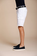 Chile Bermuda cargo homme en satin stretch slim fit ①