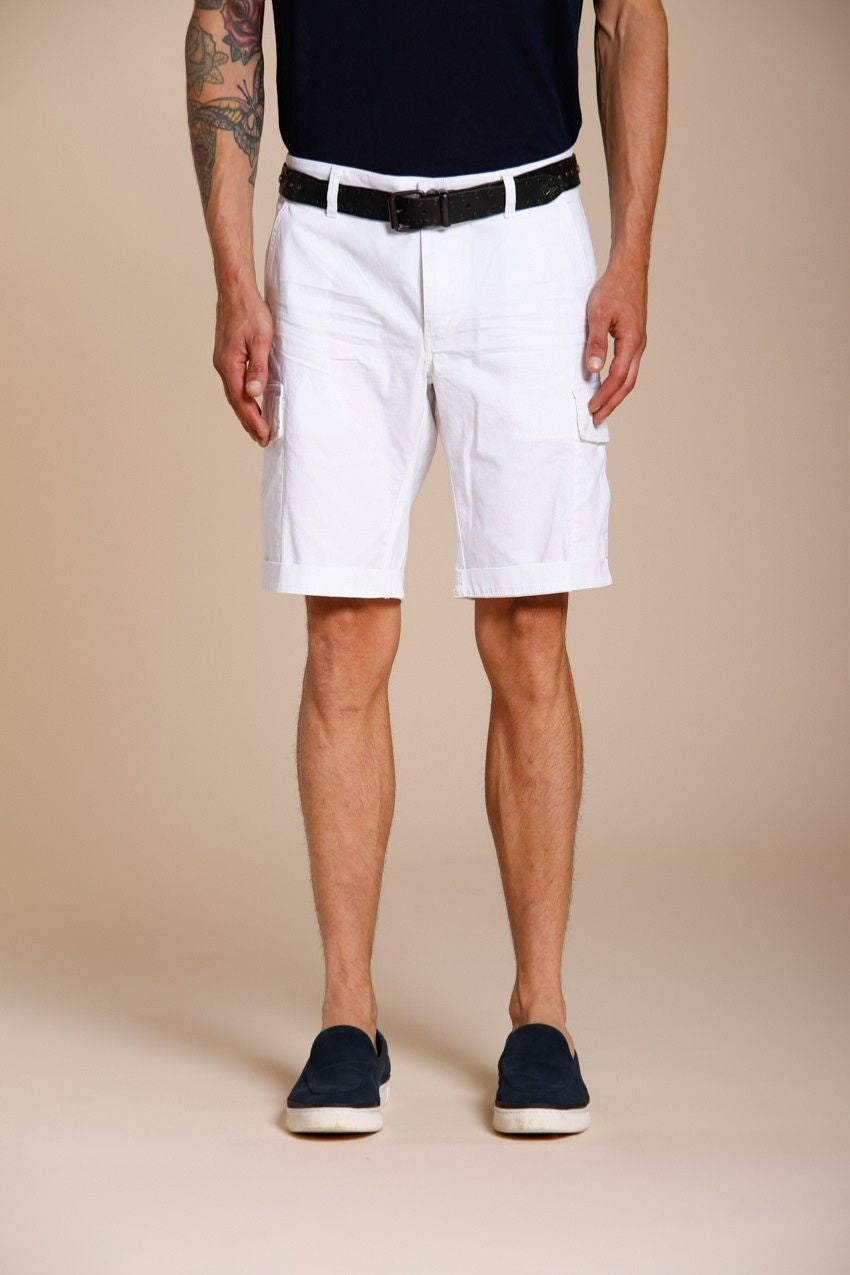 Chile Bermuda cargo homme en satin stretch slim fit ①