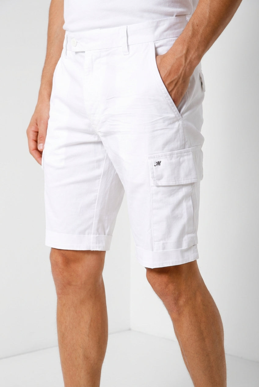 Chile Bermuda cargo homme en satin stretch slim fit ①