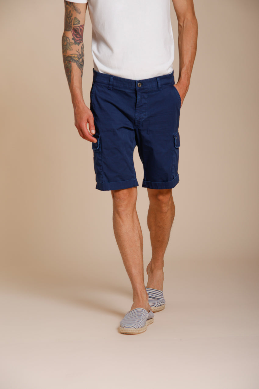 Chile bermuda cargo homme en satin stretch slim fit ①