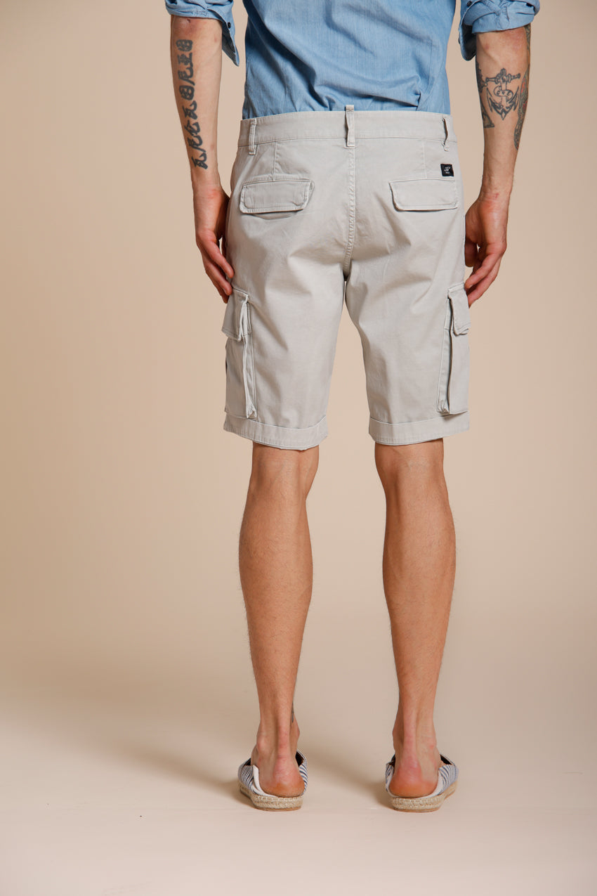 Chile men's cargo bermuda stretch satin slim fit ①