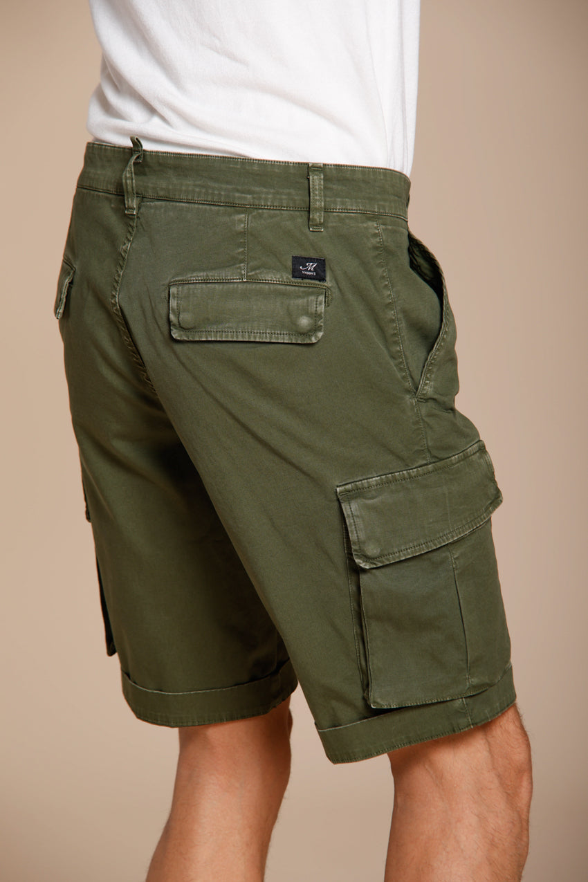 Chile men's cargo bermuda in stretch satin slim fit ①