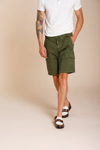 Chile men's cargo bermuda in stretch satin slim fit ①