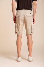 Chile men's cargo bermuda in stretch satin slim fit ①