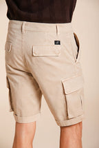Chile men's cargo bermuda in stretch satin slim fit ①
