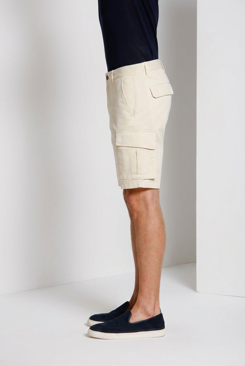 Chile bermuda cargo uomo in raso stretch slim fit ①