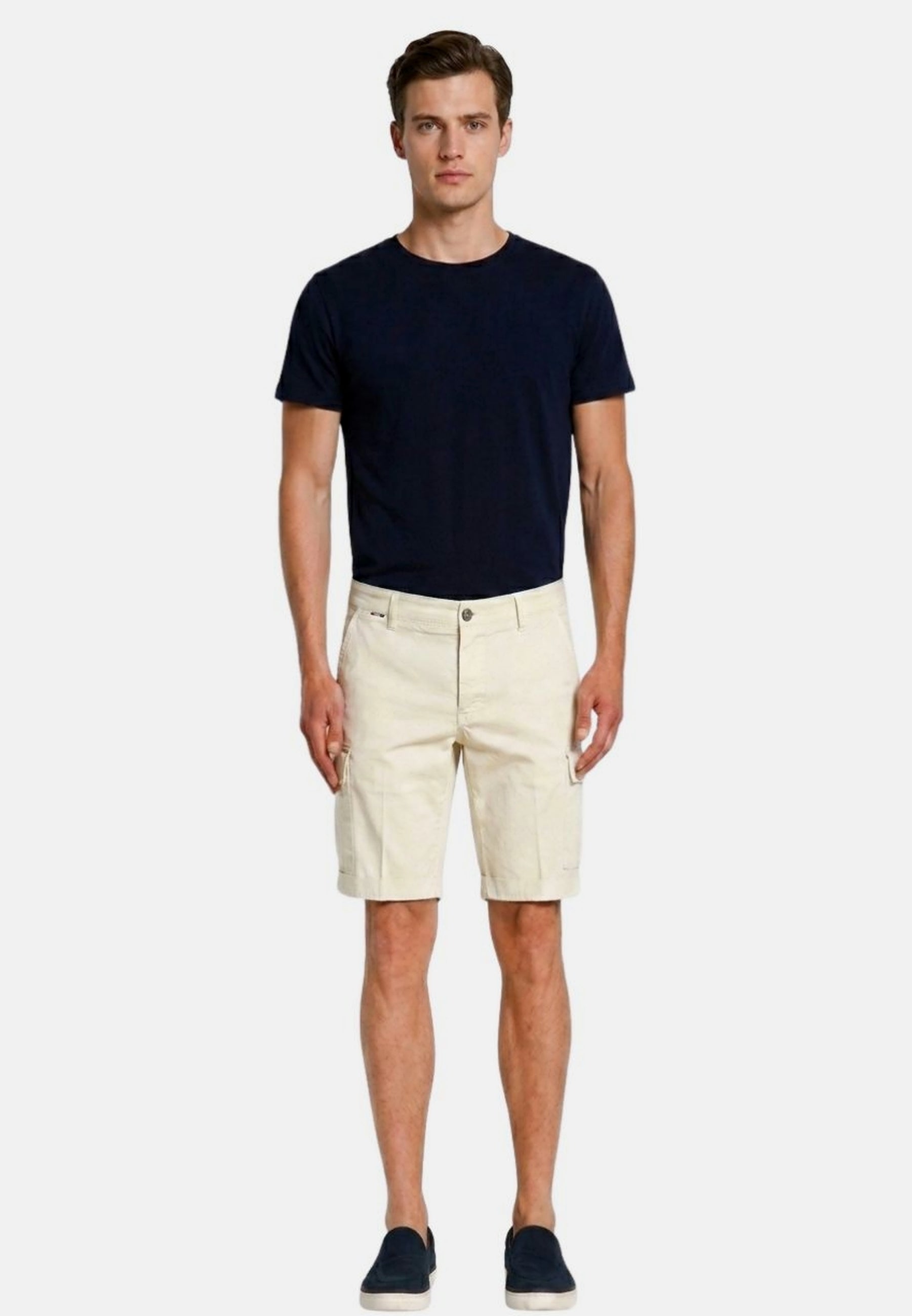 Chile bermuda cargo uomo in raso stretch slim fit ①