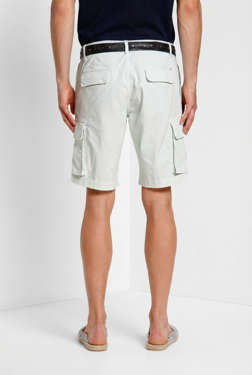 Chile bermuda cargo homme en satin stretch slim fit ①