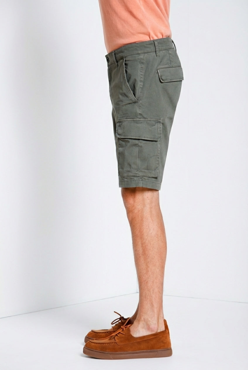 Chile bermuda cargo homme en satin stretch slim fit ①