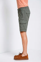Chile bermuda cargo homme en satin stretch slim fit ①