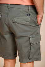 Chile men's cargo bermuda in stretch satin slim fit ①