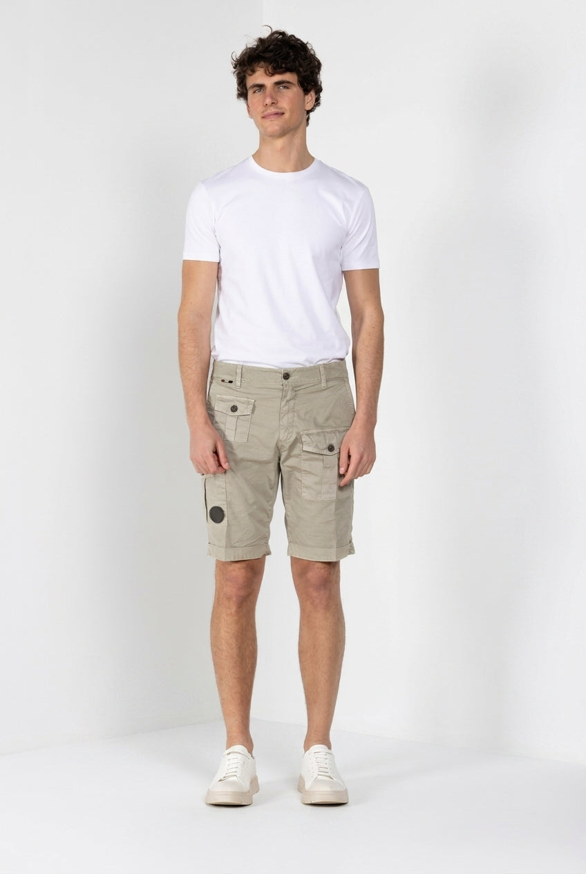 George Coolpocket men's cargo bermuda in stretch gabardine logo edition carrot fit ①