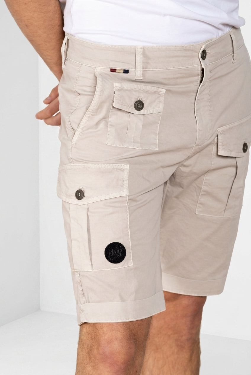 George Coolpocket men's cargo bermuda in stretch gabardine logo edition carrot fit ①