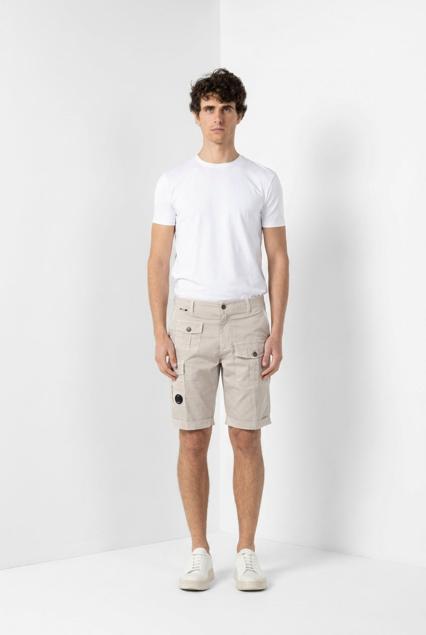 George Coolpocket men's cargo bermuda in stretch gabardine logo edition carrot fit ①