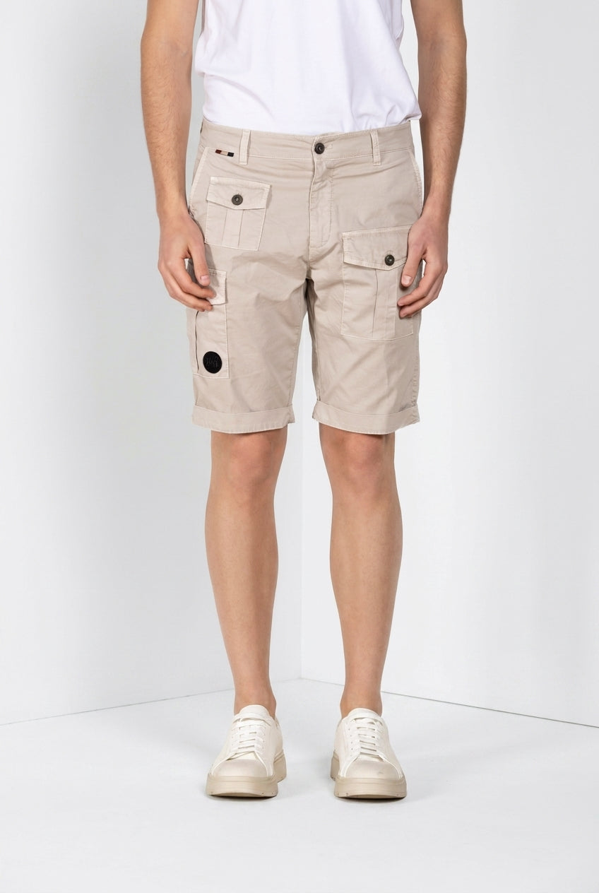 George Coolpocket men's cargo bermuda in stretch gabardine logo edition carrot fit ①