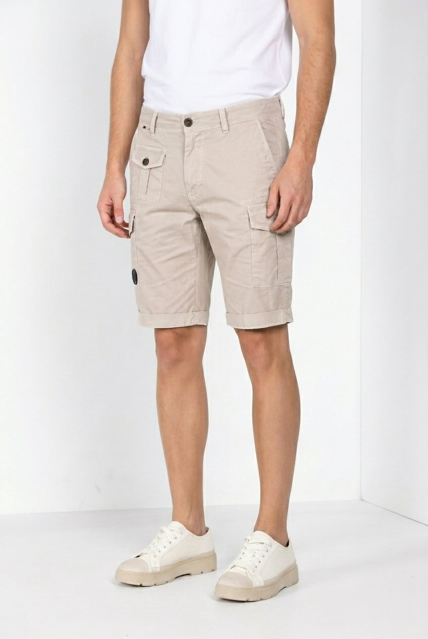 George Coolpocket men's cargo bermuda in stretch gabardine logo edition carrot fit ①