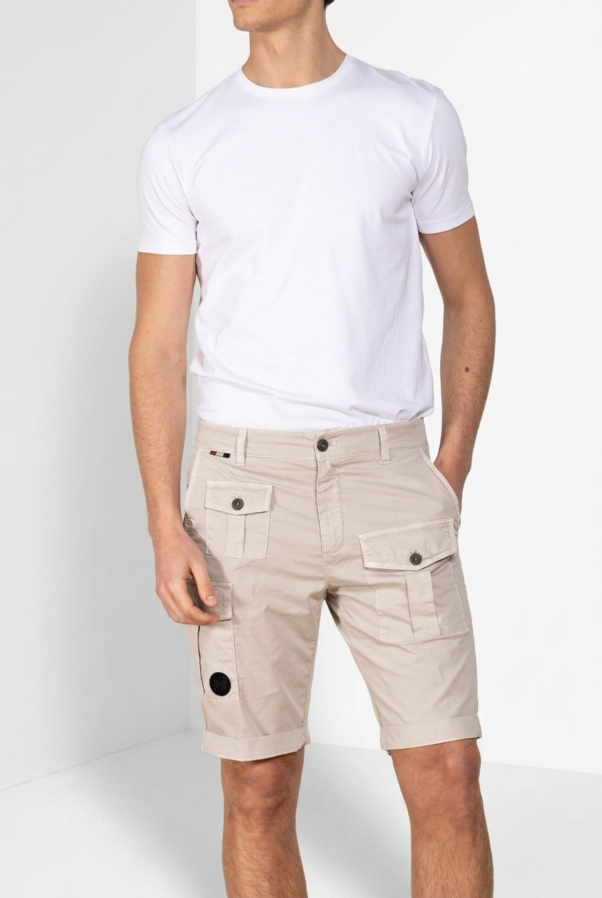 George Coolpocket men's cargo bermuda in stretch gabardine logo edition carrot fit ①