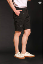 George Coolpocket men's cargo bermuda shorts in stretch satin logo edition carrot fit ①