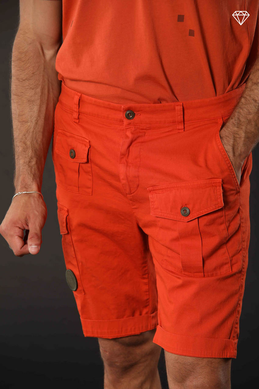 George Coolpocket herren Cargo bermuda aus stretch satin logo edition Carrot fit ①