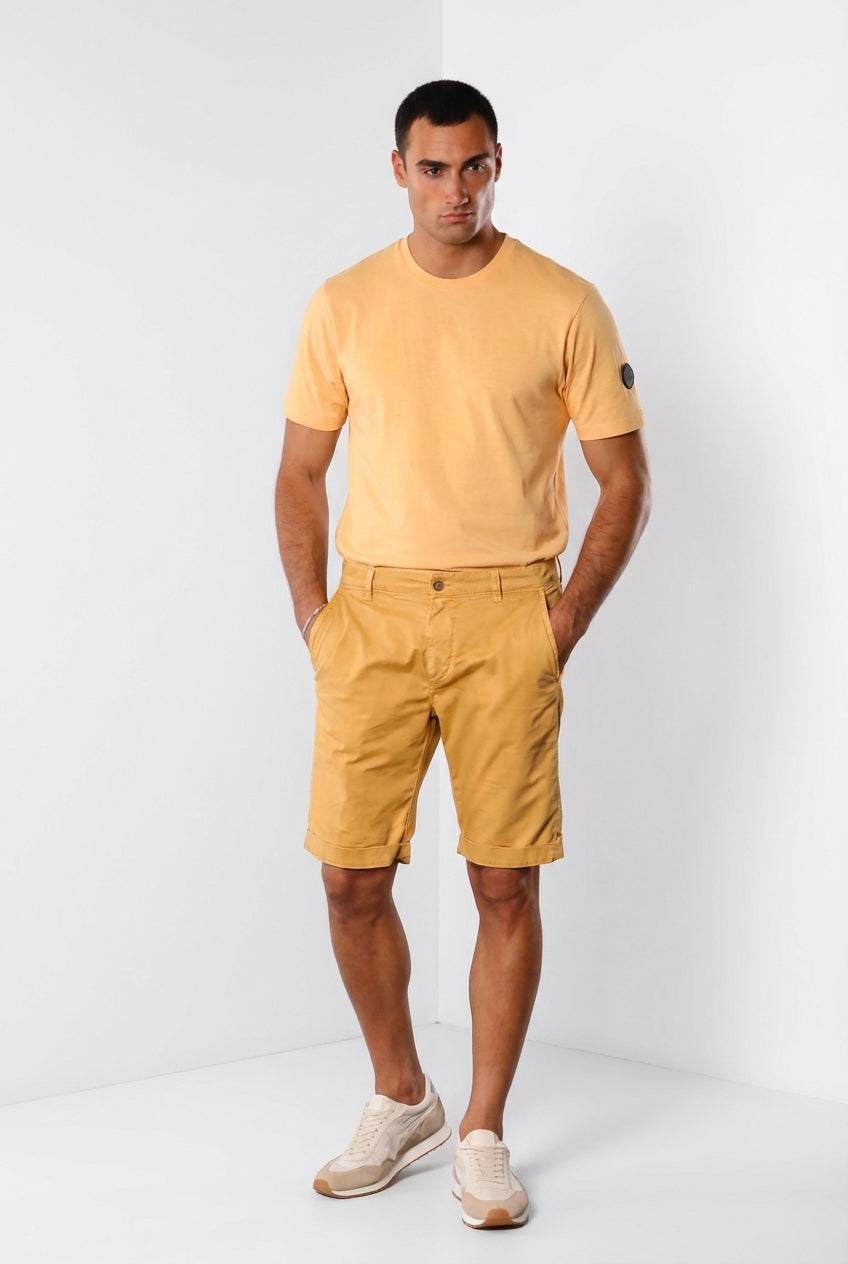 John Coolkhinos men's chino bermuda shorts in pima cotton logo edition carrot fit ①