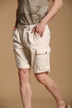 Cargo 22 men's cargo bermuda shorts in stretch cotton-silk gabardine Relaxed fit