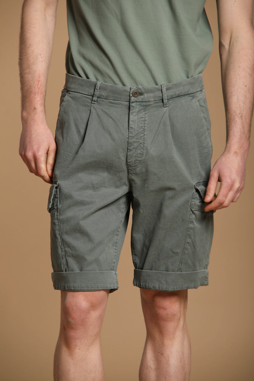 Cargo 22 Herren-Cargo-Bermuda aus Gabardine mit elastischer Baumwoll-Seiden-Mischung Relaxed Fit