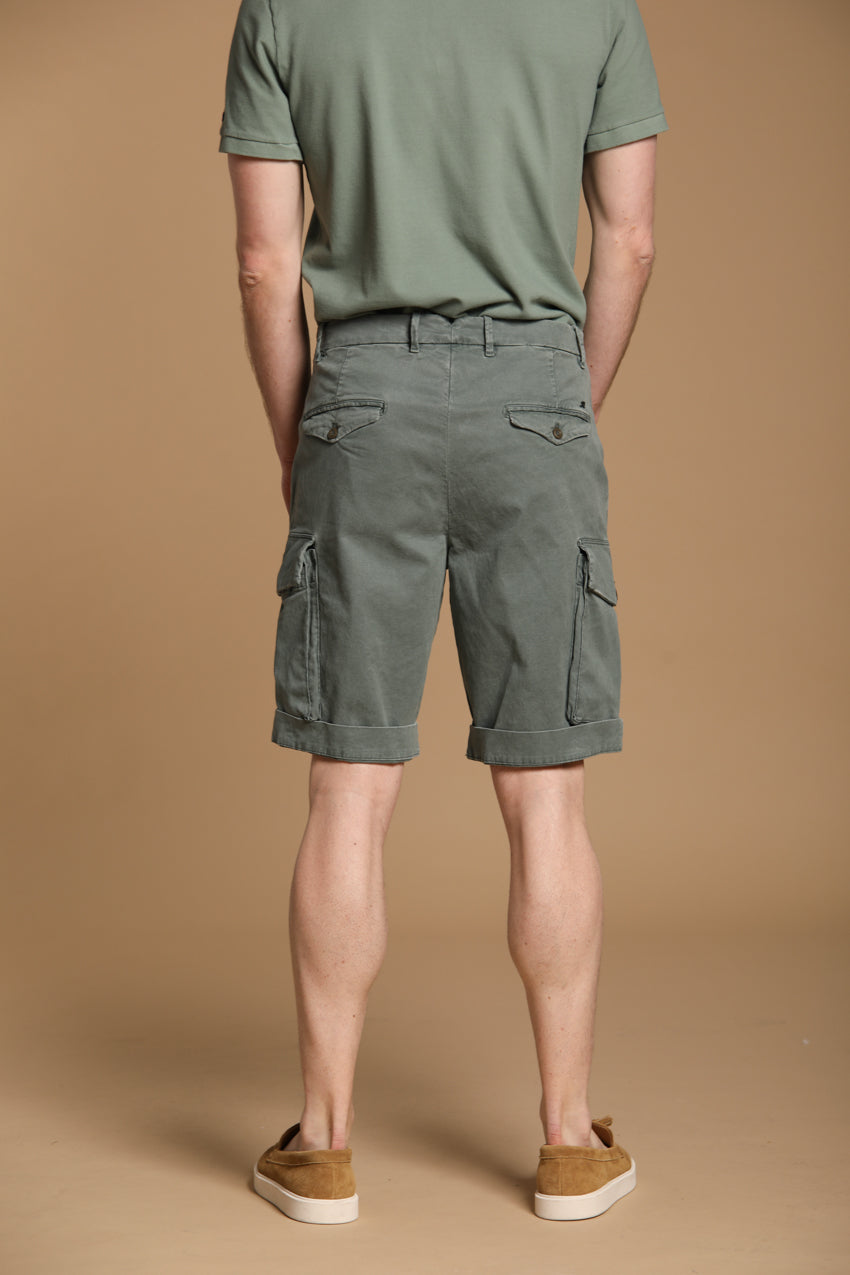 Cargo 22 Herren-Cargo-Bermuda aus Gabardine mit elastischer Baumwoll-Seiden-Mischung Relaxed Fit