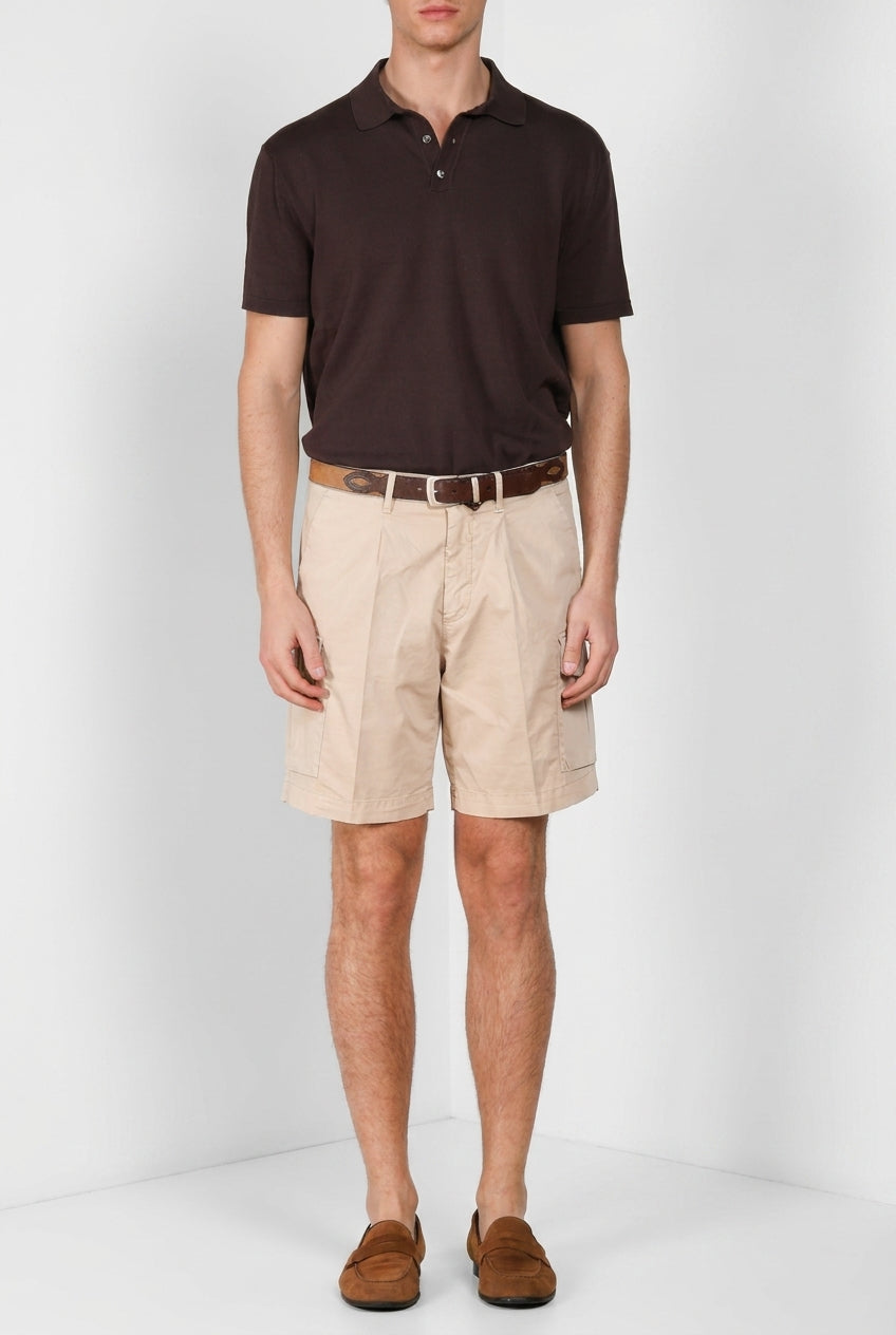 Cargo bermuda cargo homme en gabardine stretch relaxed fit