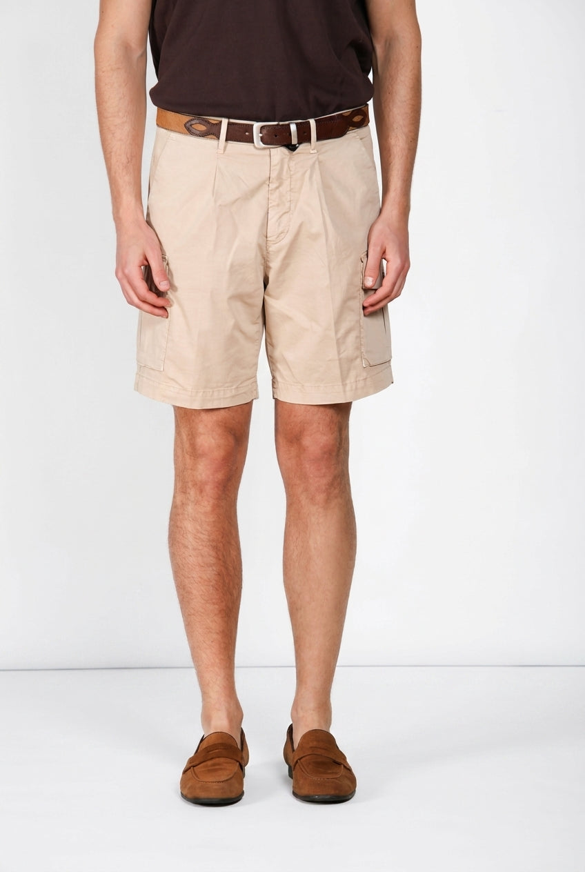 Cargo bermuda cargo homme en gabardine stretch relaxed fit