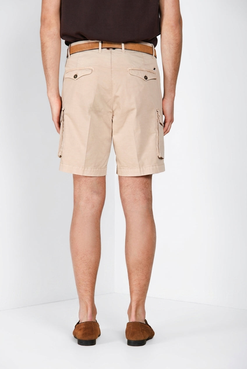 Cargo bermuda cargo homme en gabardine stretch relaxed fit