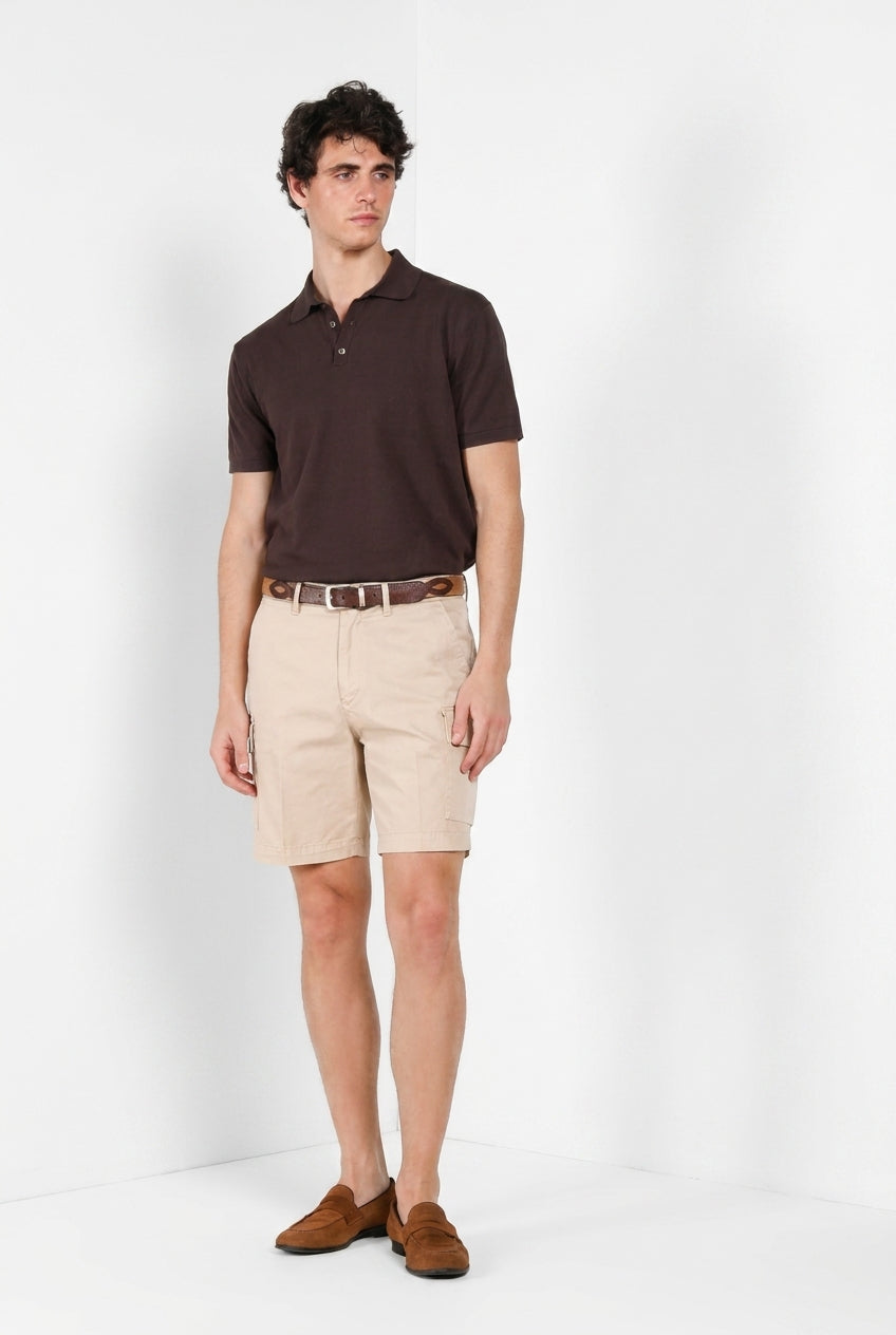 Cargo bermuda cargo homme en gabardine stretch relaxed fit