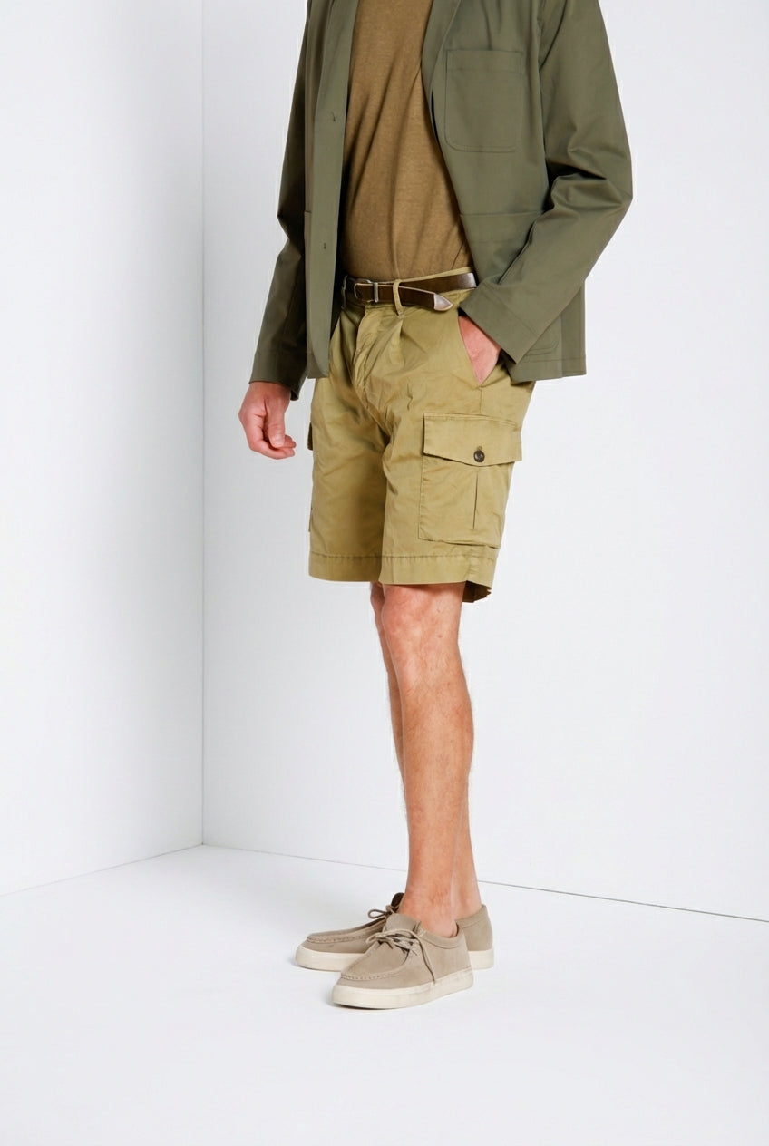 Cargo bermuda cargo homme en gabardine stretch relaxed fit
