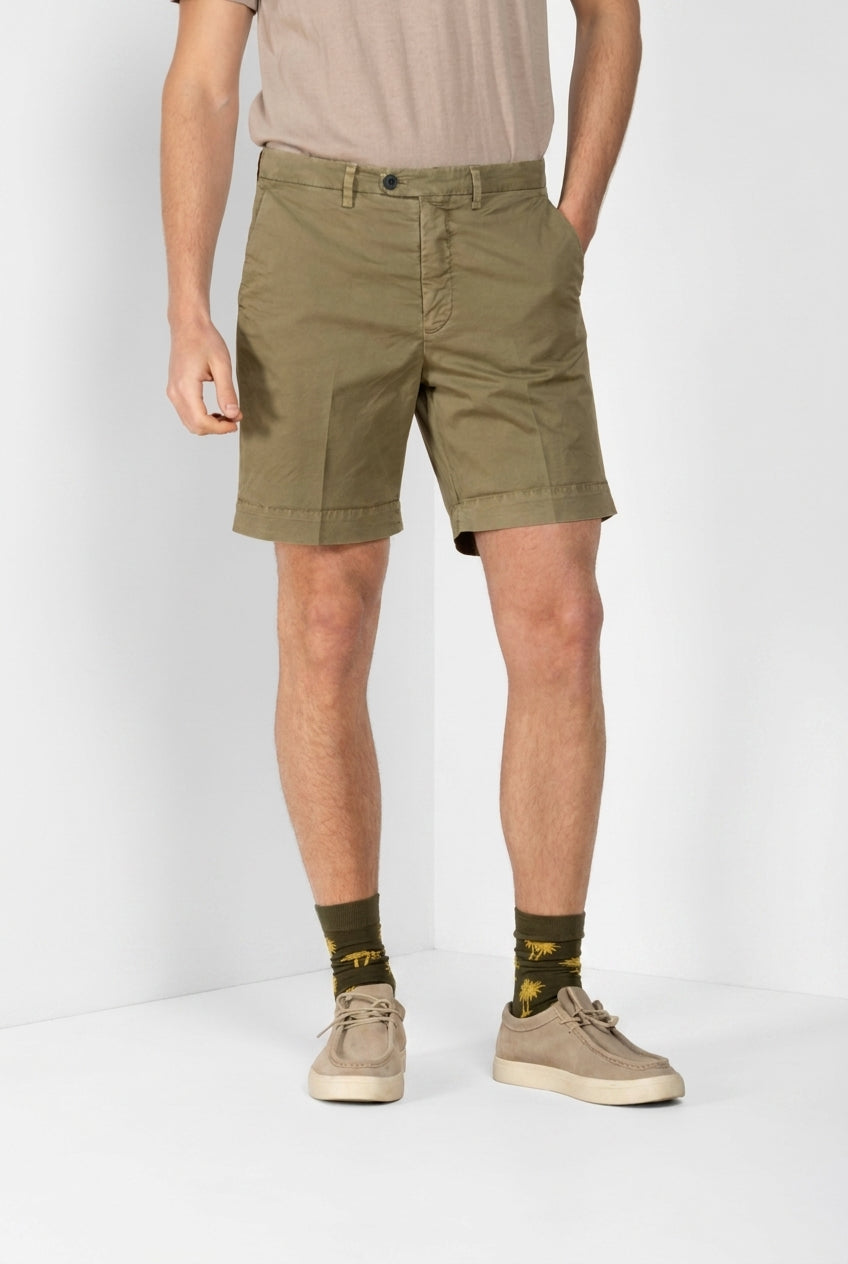 Boston delamere men's chino bermuda in twill stretch relaxed fit