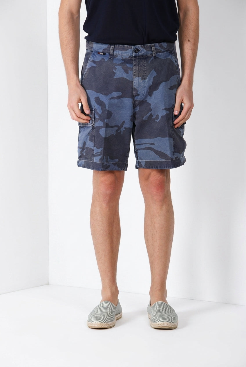 Chile M74 bermuda cargo homme en toile imprimé camouflage relaxed fit
