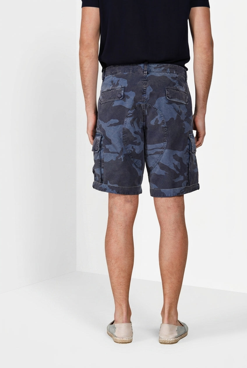 Chile M74 bermuda cargo homme en toile imprimé camouflage relaxed fit