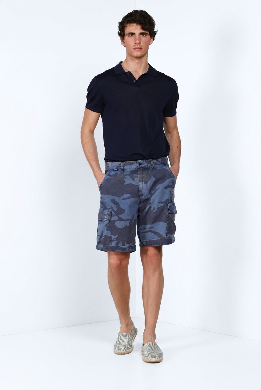Chile M74 bermuda cargo homme en toile imprimé camouflage relaxed fit