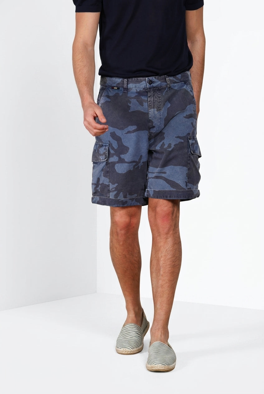 Chile M74 bermuda cargo homme en toile imprimé camouflage relaxed fit