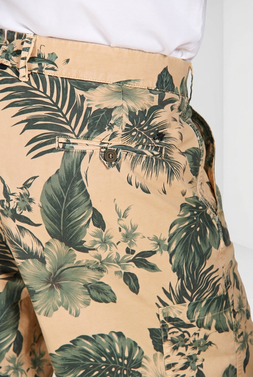 Denver M74 bermuda cargo homme en toile imprimé hawaïen relaxed fit