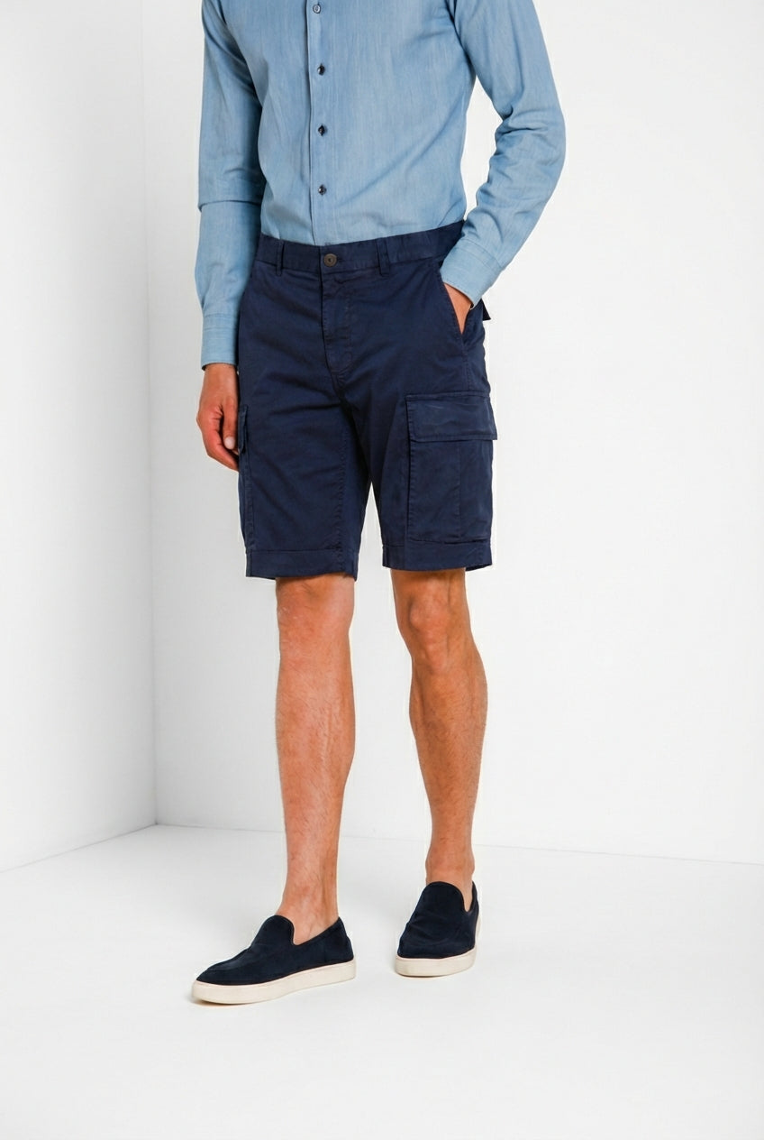 Cargo M74 bermuda cargo homme en gabardine stretch relaxed fit