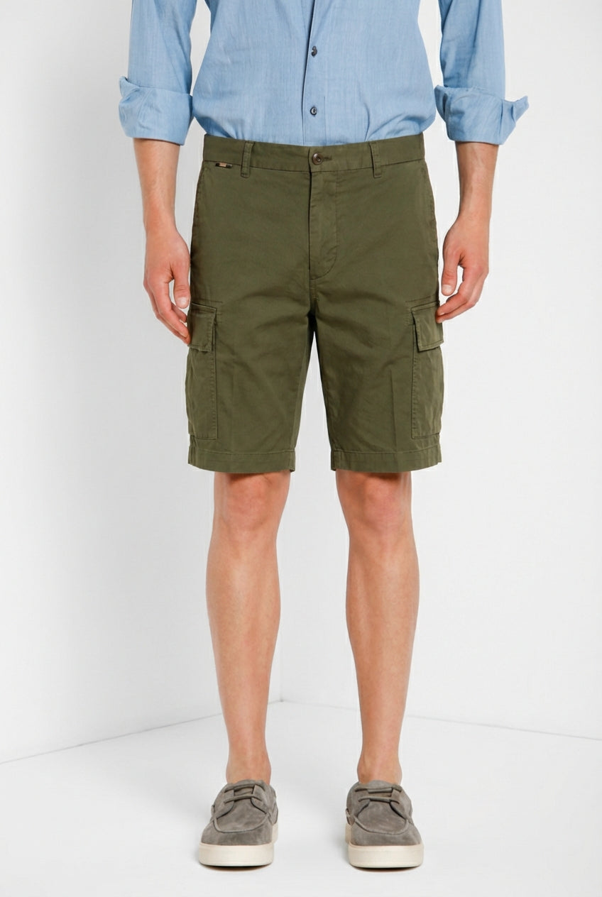Cargo M74 men's cargo bermuda in gabardine stretch relaxed fit