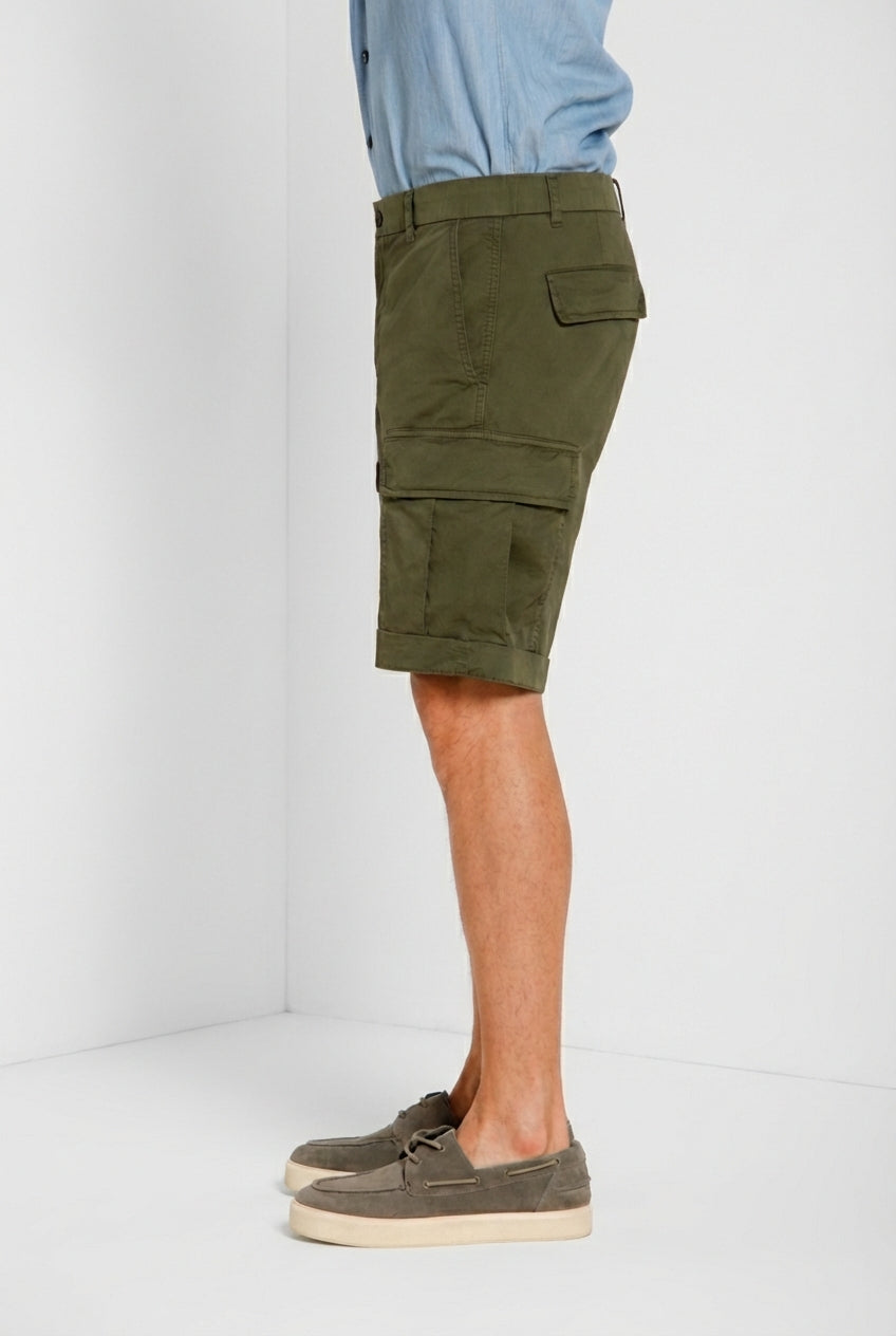 Cargo M74 men's cargo bermuda in gabardine stretch relaxed fit