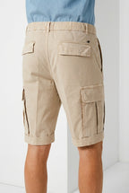 Cargo M74 bermuda cargo uomo in gabardina stretch relaxed fit