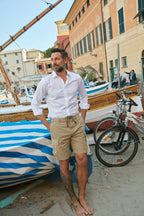 Cargo M74 bermuda cargo uomo in twill di cotone pima relaxed fit