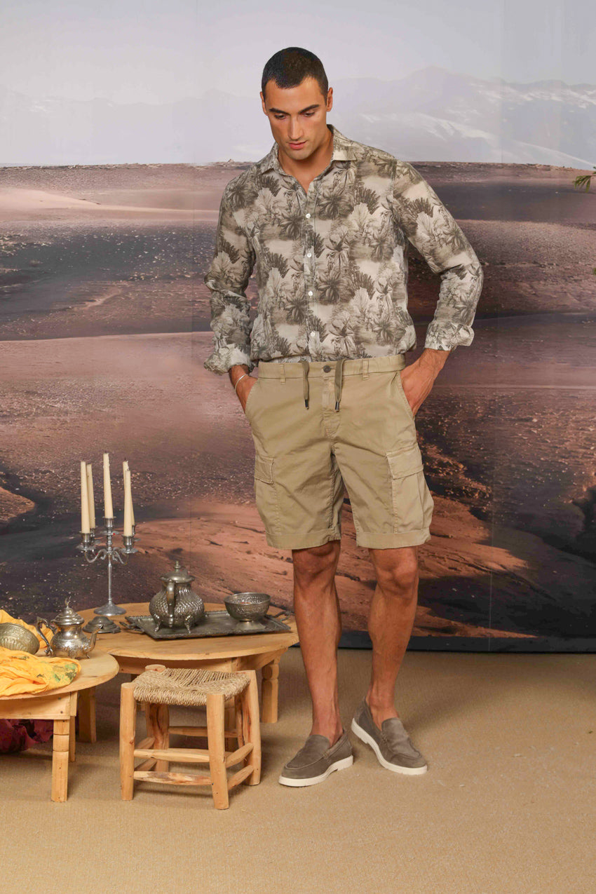 Cargo M74 bermuda cargo uomo in twill di cotone pima relaxed fit