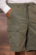 Cargo M74 men's cargo bermuda in oxford cotton canvas relaxed fit