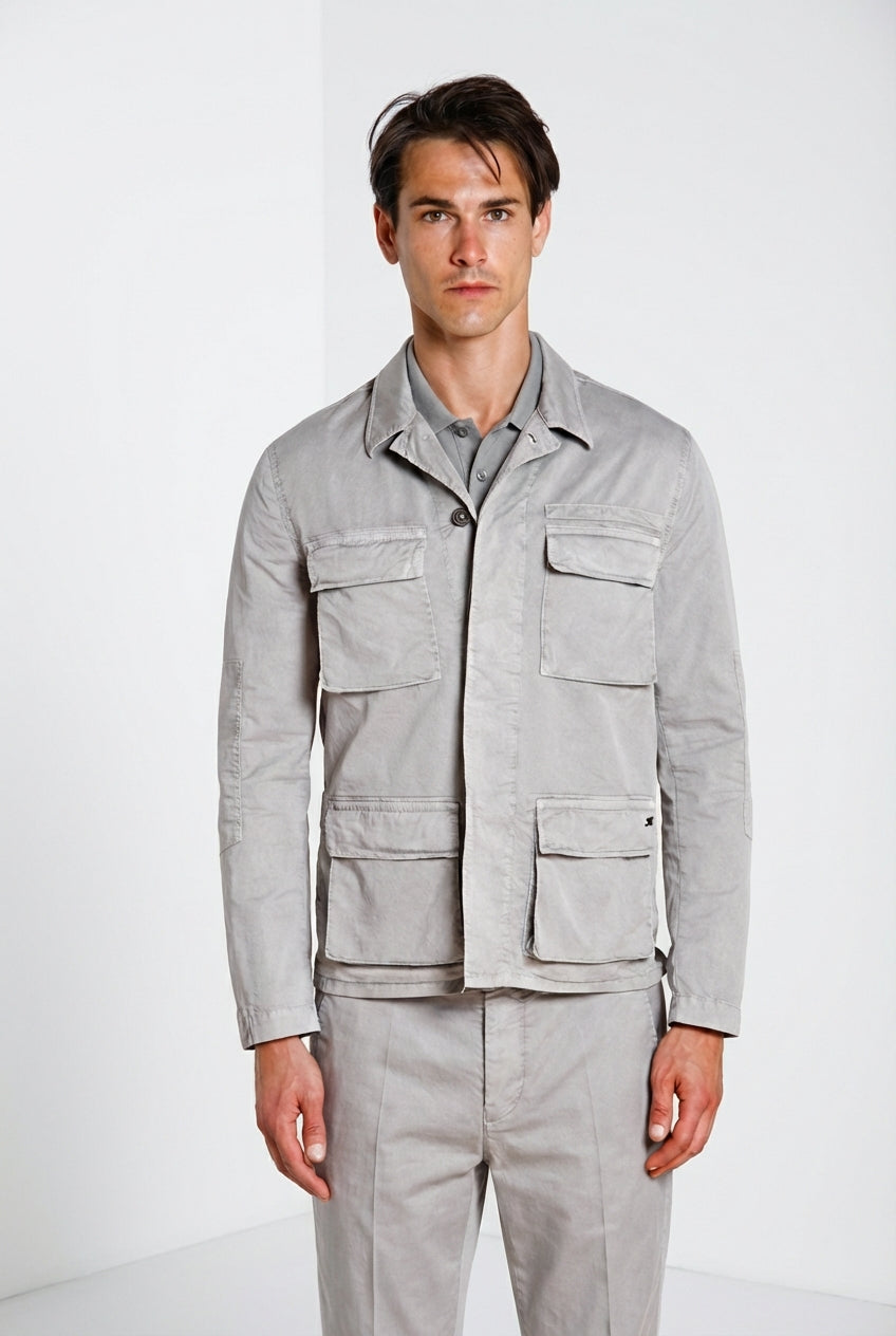 Flyshirt delamere men's overshirt jacket in stretch gabardine